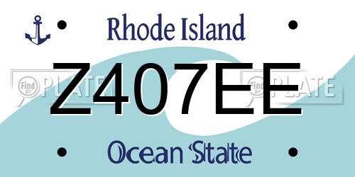 Z407EE Rhode Island License Plate