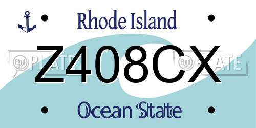 Z408CX Rhode Island License Plate