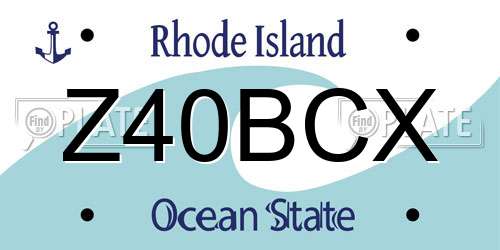 Z40BCX Rhode Island License Plate