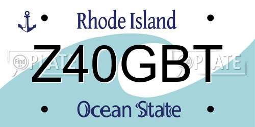 Z40GBT Rhode Island License Plate