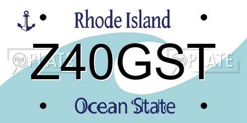 Z40GST Rhode Island License Plate