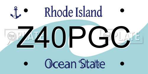 Z40PGC Rhode Island License Plate