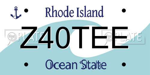 Z40TEE Rhode Island License Plate