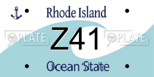Z41 Rhode Island License Plate