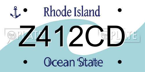 Z412CD Rhode Island License Plate