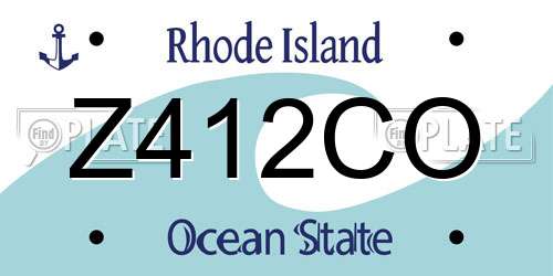 Z412CO Rhode Island License Plate