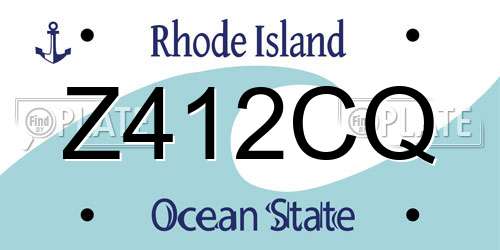 Z412CQ Rhode Island License Plate