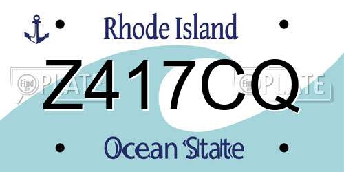 Z417CQ Rhode Island License Plate