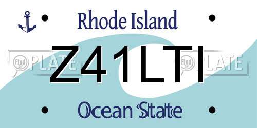 Z41LTI Rhode Island License Plate
