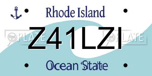 Z41LZI Rhode Island License Plate