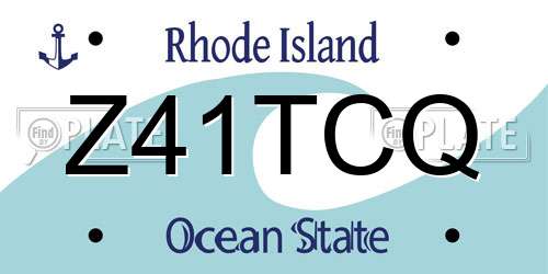 Z41TCQ Rhode Island License Plate