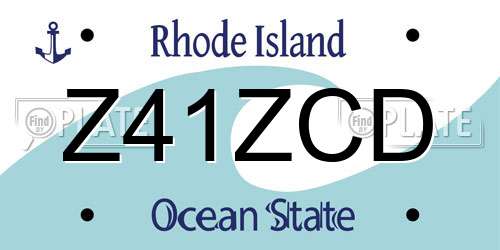 Z41ZCD Rhode Island License Plate