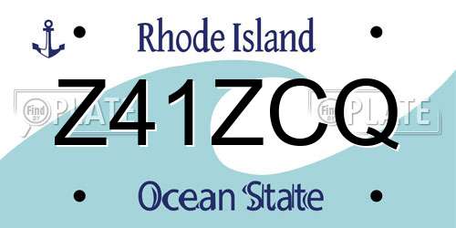 Z41ZCQ Rhode Island License Plate