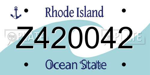 Z420042 Rhode Island License Plate