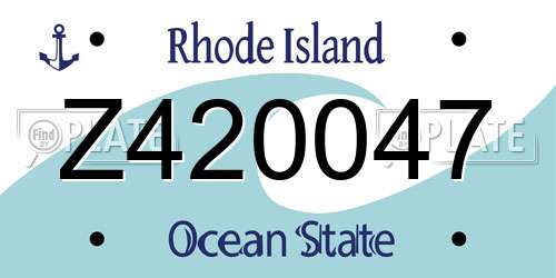 Z420047 Rhode Island License Plate