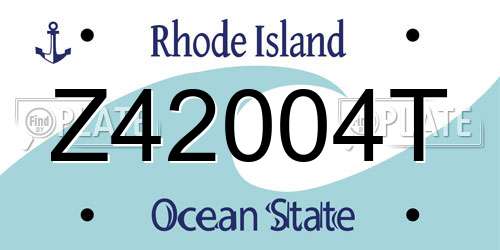 Z42004T Rhode Island License Plate
