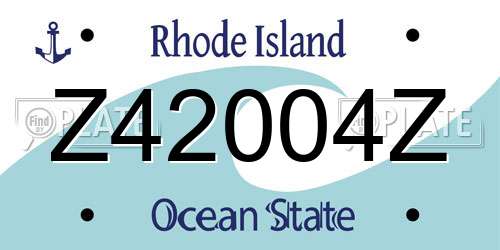 Z42004Z Rhode Island License Plate