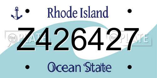 Z426427 Rhode Island License Plate