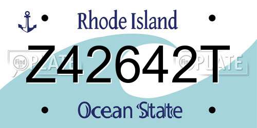 Z42642T Rhode Island License Plate