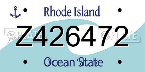 Z426472 Rhode Island License Plate