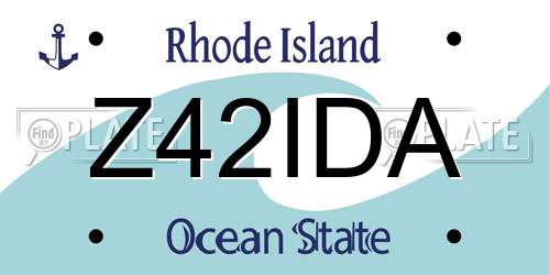 Z42IDA Rhode Island License Plate