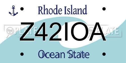 Z42IOA Rhode Island License Plate