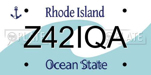 Z42IQA Rhode Island License Plate