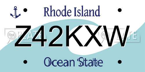 Z42KXW Rhode Island License Plate