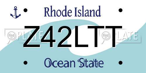 Z42LTT Rhode Island License Plate