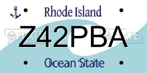 Z42PBA Rhode Island License Plate