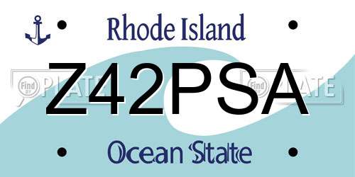Z42PSA Rhode Island License Plate