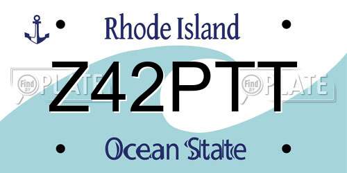 Z42PTT Rhode Island License Plate