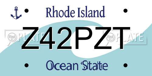 Z42PZT Rhode Island License Plate