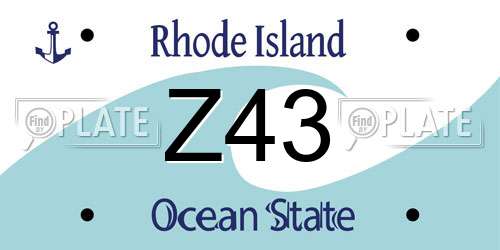 Z43 Rhode Island License Plate