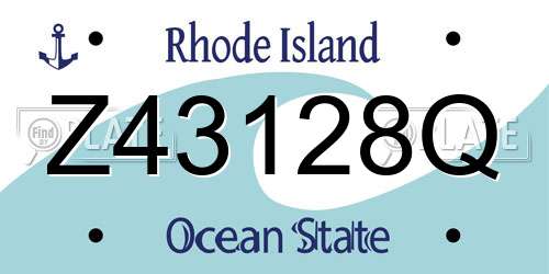 Z43128Q Rhode Island License Plate
