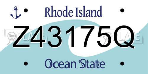 Z43175Q Rhode Island License Plate