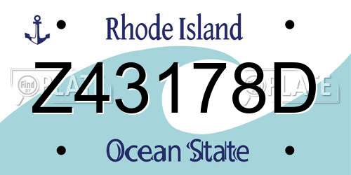 Z43178D Rhode Island License Plate