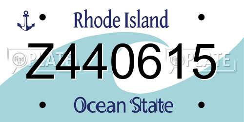 Z440615 Rhode Island License Plate