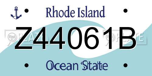 Z44061B Rhode Island License Plate