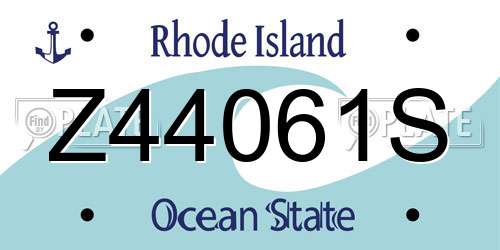 Z44061S Rhode Island License Plate