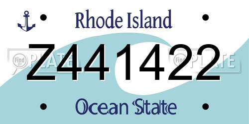 Z441422 Rhode Island License Plate