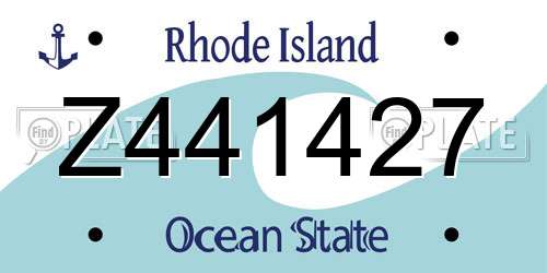 Z441427 Rhode Island License Plate