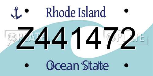 Z441472 Rhode Island License Plate