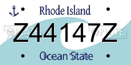 Z44147Z Rhode Island License Plate
