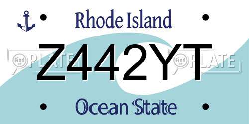Z442YT Rhode Island License Plate