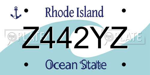 Z442YZ Rhode Island License Plate