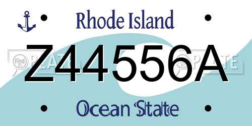 Z44556A Rhode Island License Plate