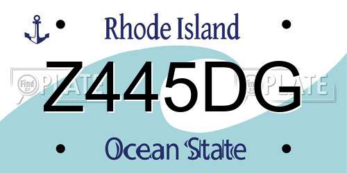 Z445DG Rhode Island License Plate
