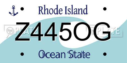 Z445OG Rhode Island License Plate