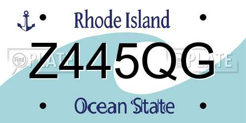 Z445QG Rhode Island License Plate